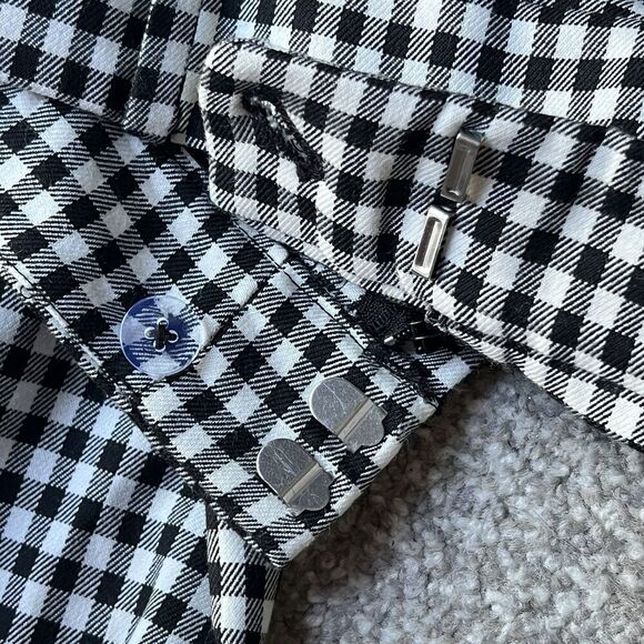 Anne Klein Womens The Director Pant Straight Leg Trousers Gingham Sz 12 Medium - Picture 9 of 9